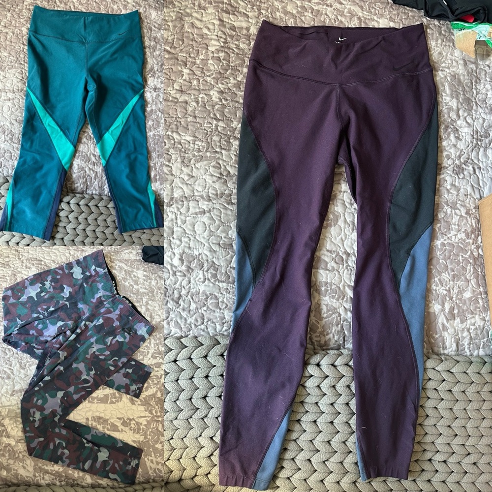 NIKE LEGGINGS BUNDLE of 3 pair women’s leggings size medium